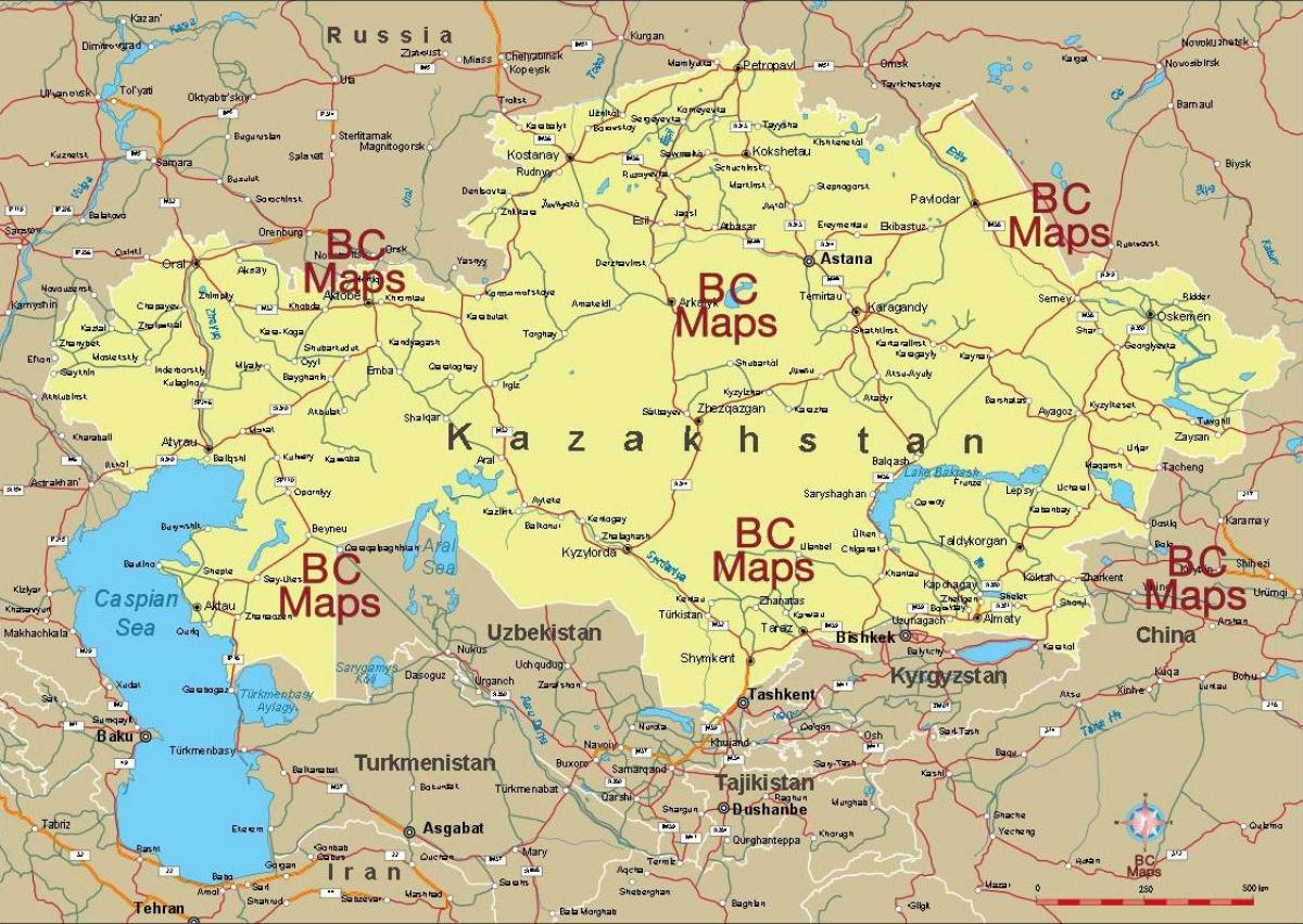 Казахстан градови мапа
