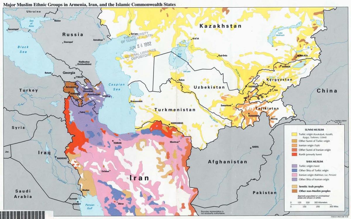 мапа на Казахстан религија