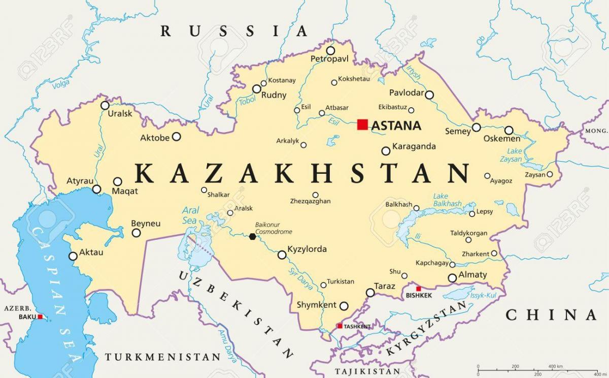 мапа на Казахстан astana