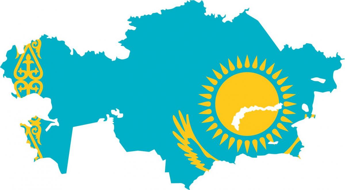 мапа на Казахстан знаме