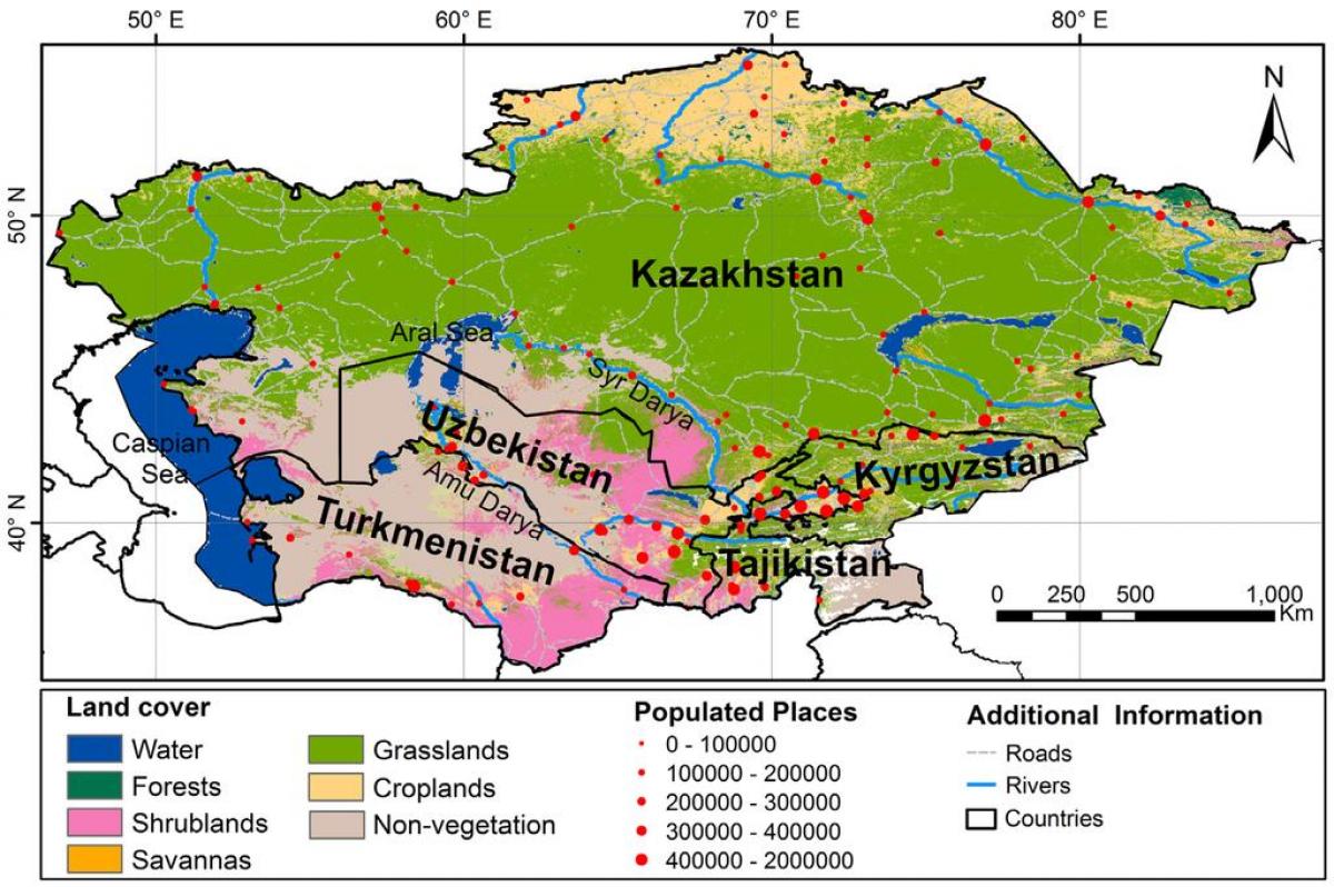 мапа на Казахстан клима