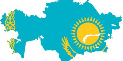 Мапа на Казахстан знаме