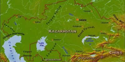 Мапа на Казахстан физички