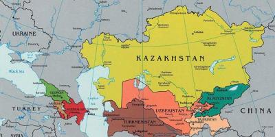 Мапата Казахстан околните земји